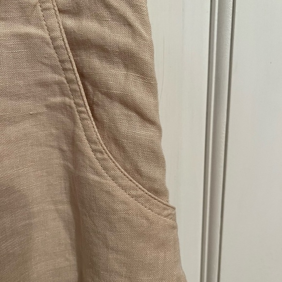 J. Jill Beige A-Line 100% Linen Skirt with Floral Embroidery - Picture 3 of 6